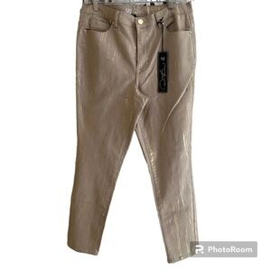 DG2 by Diane Gilman Women's Jeans size 14TGlitter  Gold Denim